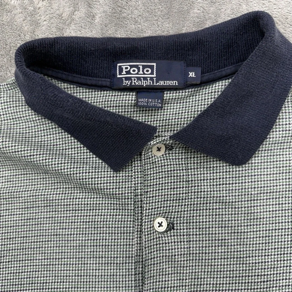 Vintage Ralph Lauren Polo shirt XL Blue Green With pocket
